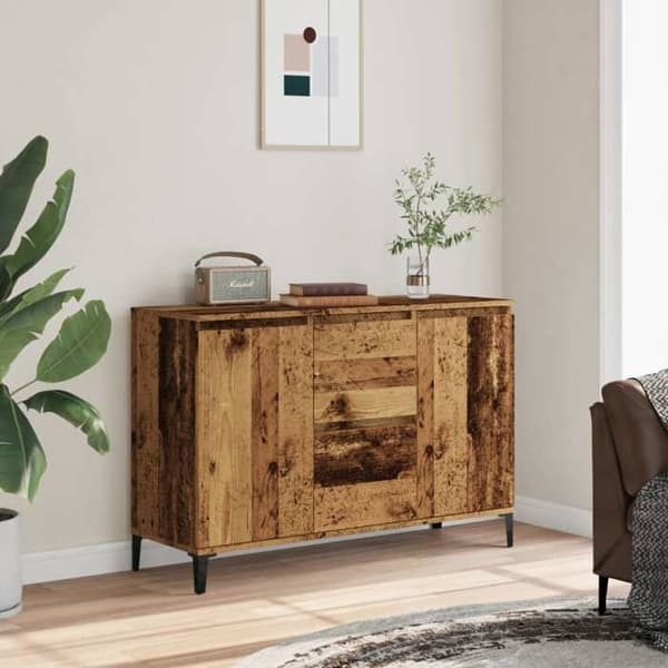vidaXL Buffé gammalt trä 102x35x70 cm ingenjörsträ 856486