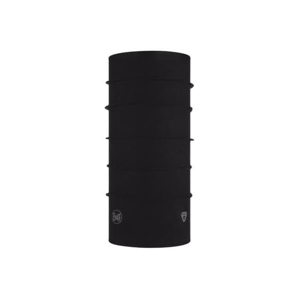 Buff ThermoNet Solid — svart polyesterhalsduk, snabb fukttransport
