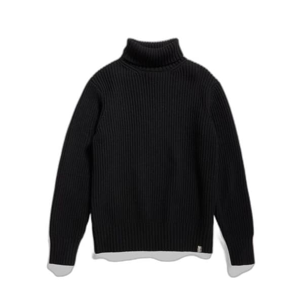 G-Star Raw Rullekrage Essential svart — återvunnen ull, klassisk passform