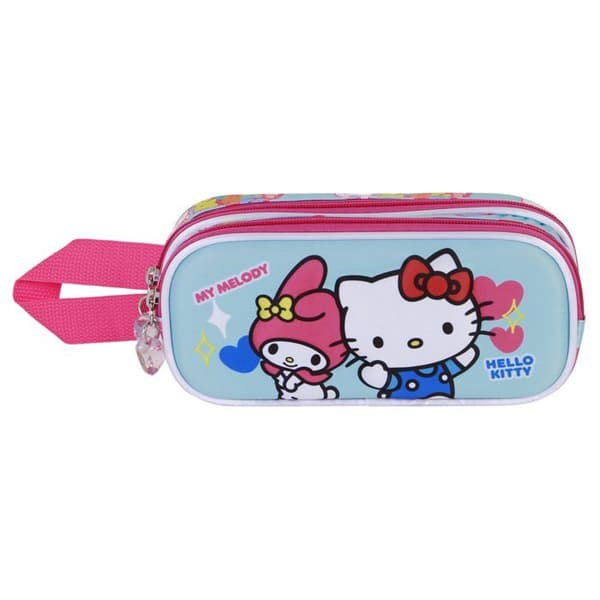 Trousse Dubbel 3D - Hello Kitty Vänskap - Blå - En storlek