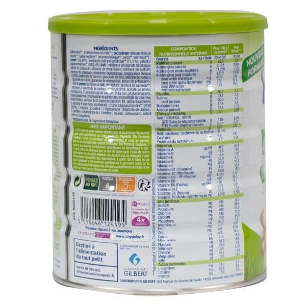 Physiolac Bio Mjölk 2:a året Tjock Formel 800g