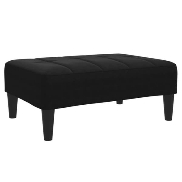 Repose pied svart 77x55x31 cm sammet