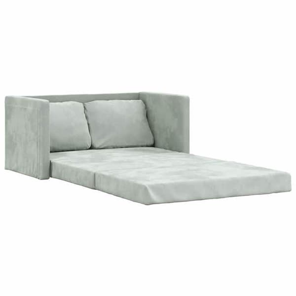 vidaXL 2-i-1 bäddsoffa ljusgrå 122x204x55 cm Sammet 353957