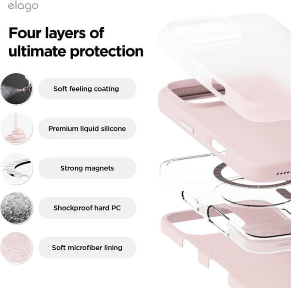 Elago MagSafe Silikonfodral till iPhone 16 Pro Max - Bedårande rosa