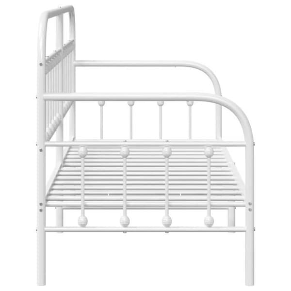 vidaXL Dagbädd Ram Vit 75 x 190 cm Pulverlackerad stål 42002642