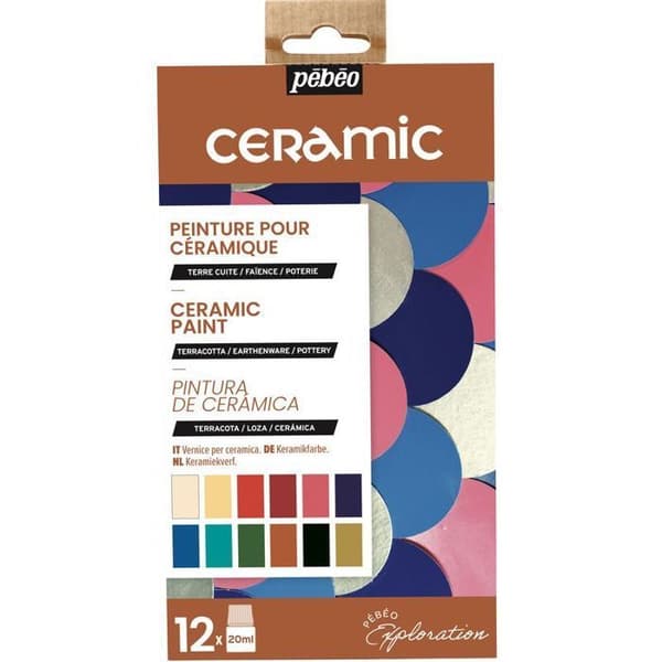 Set med 12 keramiska färger - 12 x 20 ml