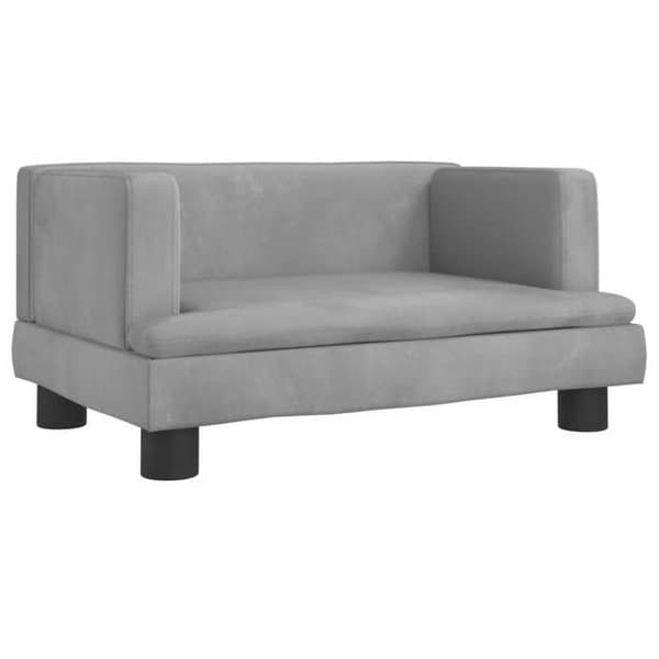 vidaXL Barnsoffa Ljusgrå 60x40x30 cm Sammet 3196318