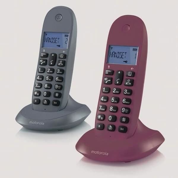 Fast telefon - MOTOROLA - C1002LB Duo - LCD - 2 handsets - Uppladdningsbart batteri