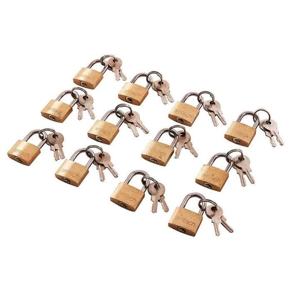 Amtech Am-Tech - 20mm mässingshänglås (12st) - T0790