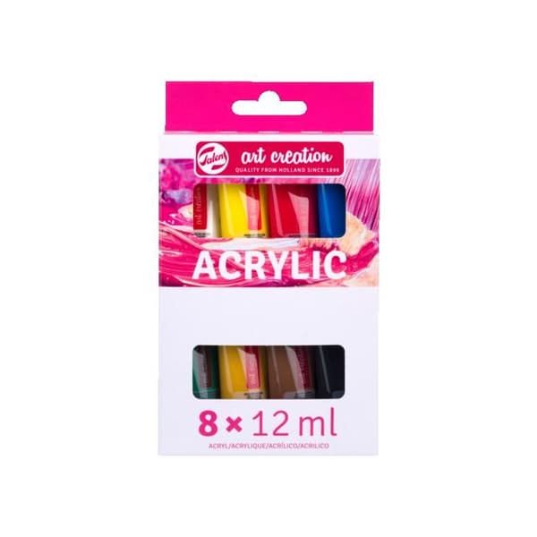 Akrylfärg - 8 tuber - 12 ml - Färgsortiment - Art Creation