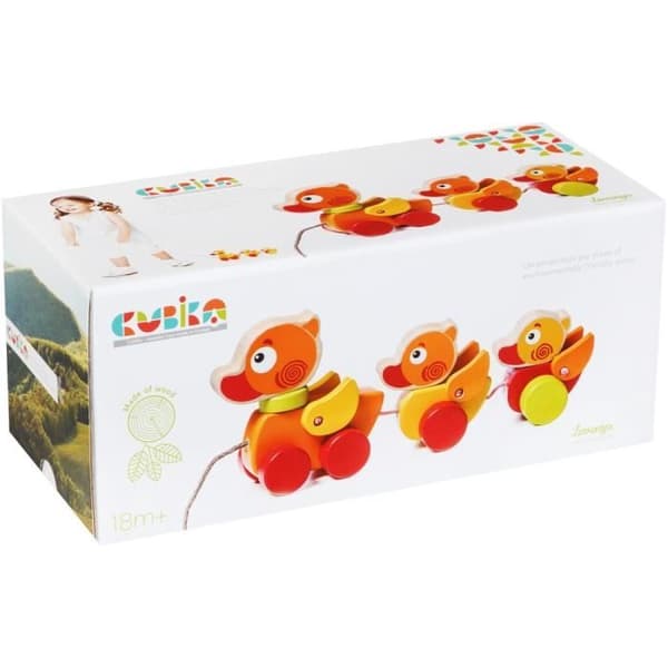 Dragleksak i trä Cubika - ankor