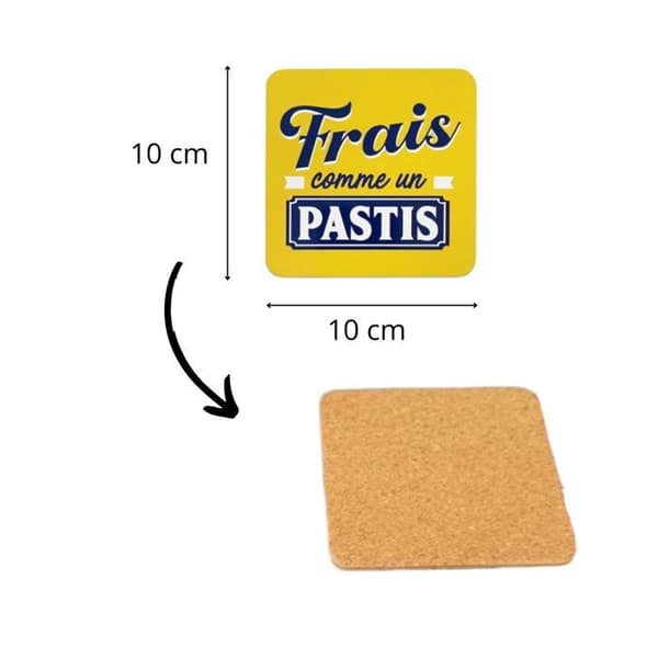 Set med 4 Pastis kartongunderlägg