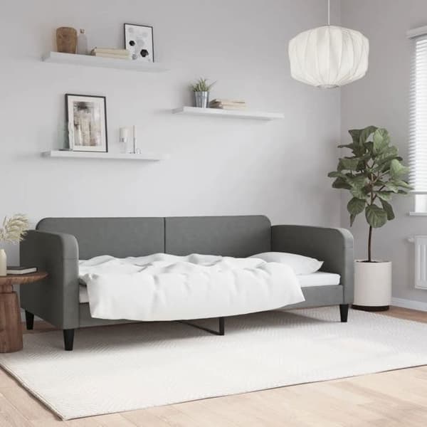vidaXL Dagbädd Mörkgrå 90x200 cm Tyg 354034