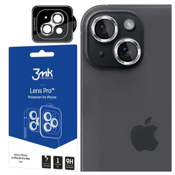 Apple iPhone 15 Plus - 3MK Pro Silver objektivskydd