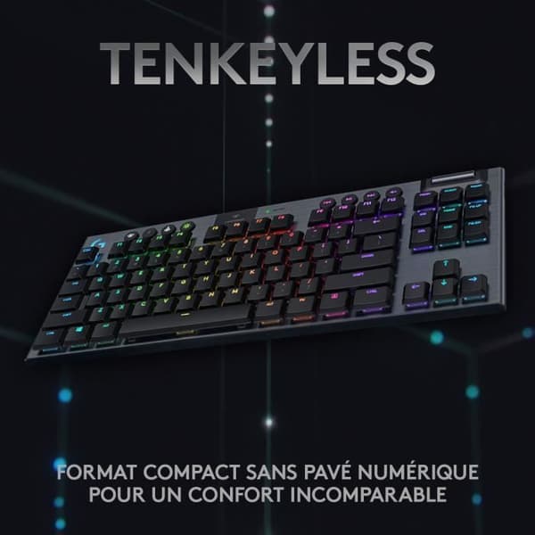 Logitech Tangentbord Logitech G915 Lightspeed TKL Wireless Gaming Tangentbord RGB Bluetooth Mechanical Touch
