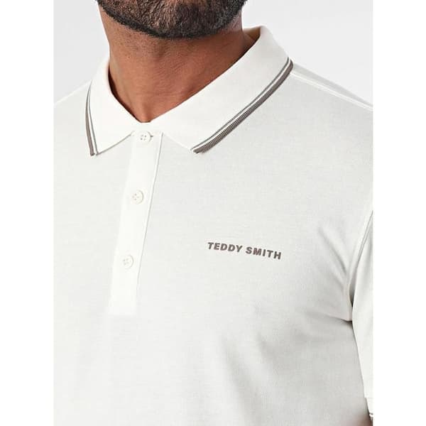 Kortärmad polo - Teddy Smith - Pasian 2 mc - Vit - 100% bomull - Regular fit
