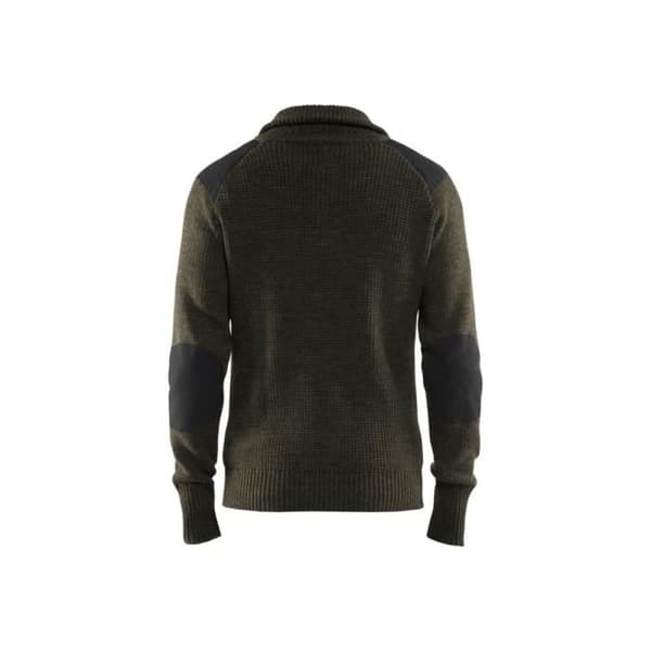 Sweatshirt i ull med zipkrage BLAKLADER - Grön - Grå