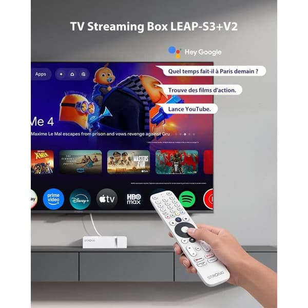 STRONG - LEAP-S3+V2 - Streaming Box Google TV 4K - Chromecast - Wifi - Bluetooth - Google Assistent - Dolby Atmos/Vision - HDR