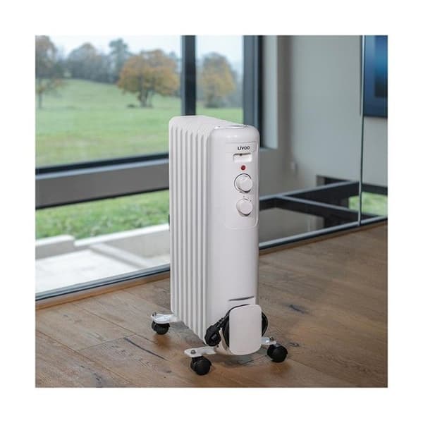 Oljebad radiator - Livoo - DOM502W - Vit