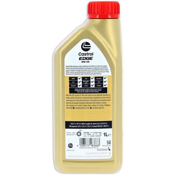 Motorolja - CASTROL - EDGE 0W-40 - 1L