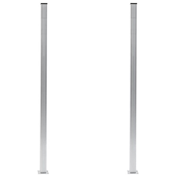 vidaXL Staketstolpar 2 st Aluminium 185 cm