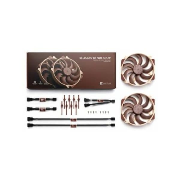 Fläkt - NOCTUA - NF-A14x25r G2 PWM - Push-Pull Kit - 140mm - Brun