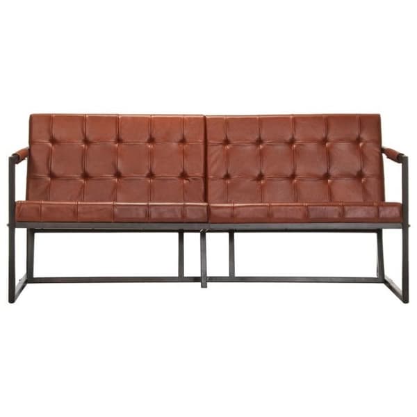 vidaXL Soffa 3-sits Brun Äkta Getskinn