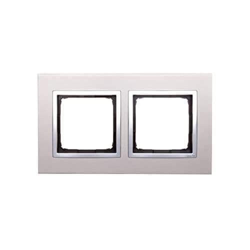 Simon 54 Nature Double Satin Metallram Blask Drn2-79 Kontakt-Sim