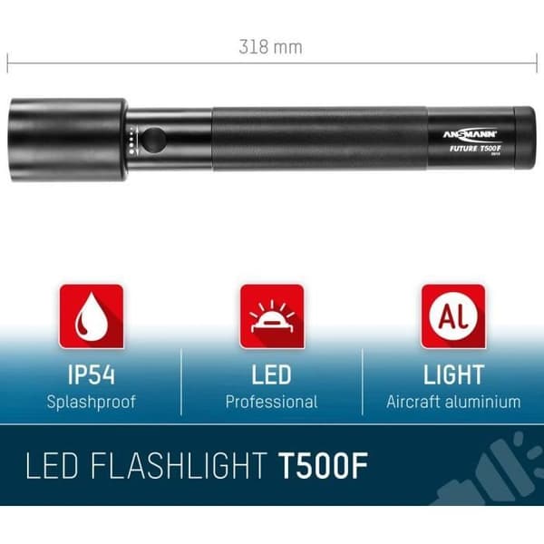 Ficklampa - Ansmann - Future T500F - 710 lm - Aluminium - Handrem