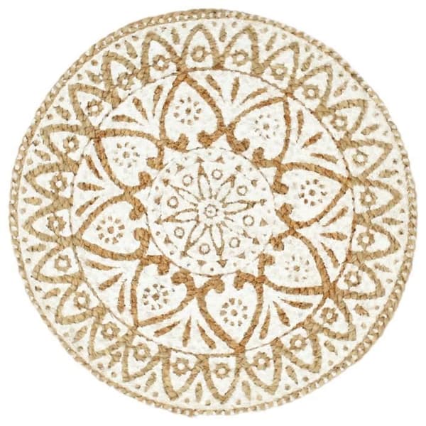 Napperons - vidaXL - 4 st - Vit - Jute - Rund 38 cm