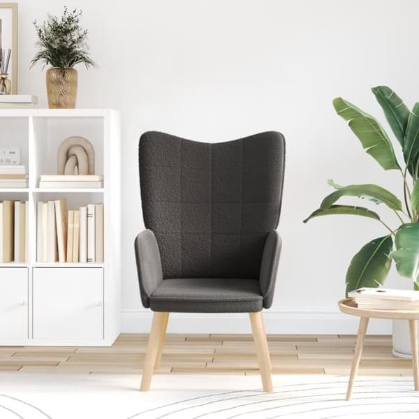 Avslappningsfåtölj - Mörkgrå - Polyester tyg - Polstrade armstöd - Modernt design