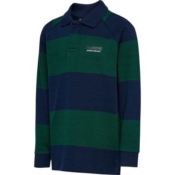 Långärmad polo barn Hummel Randig Loose - klädd blå