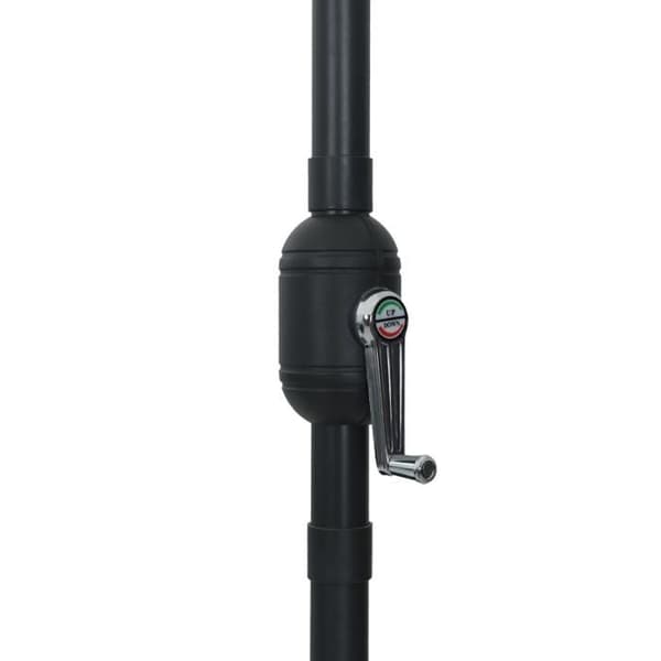 Trädgårdsparasol - Ø395 cm - Antracit - Offset-stolpe - Manuell