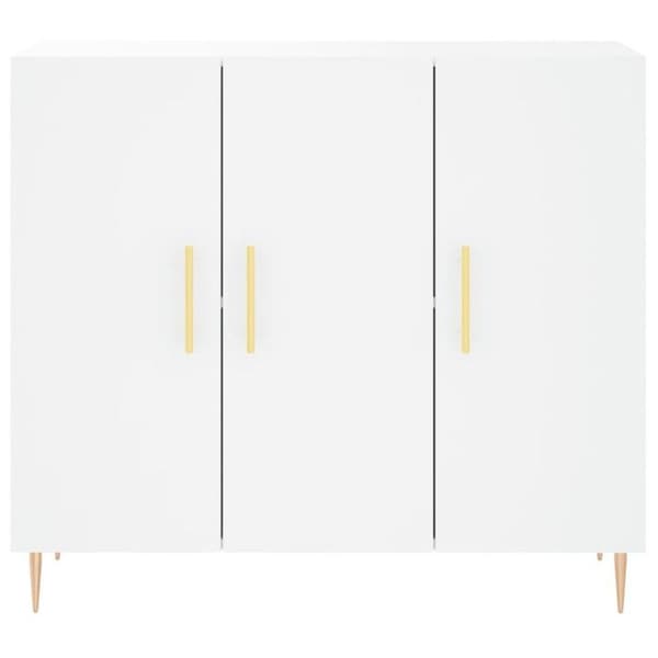vidaXL Buffé vit 90x34x80 cm ingenjörsträ 828092