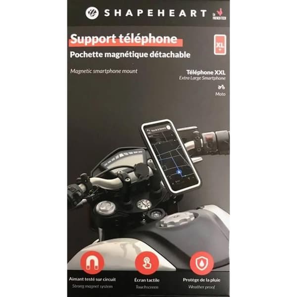 Stöd smartphone moto magnetisk Shapeheart - Svart - M