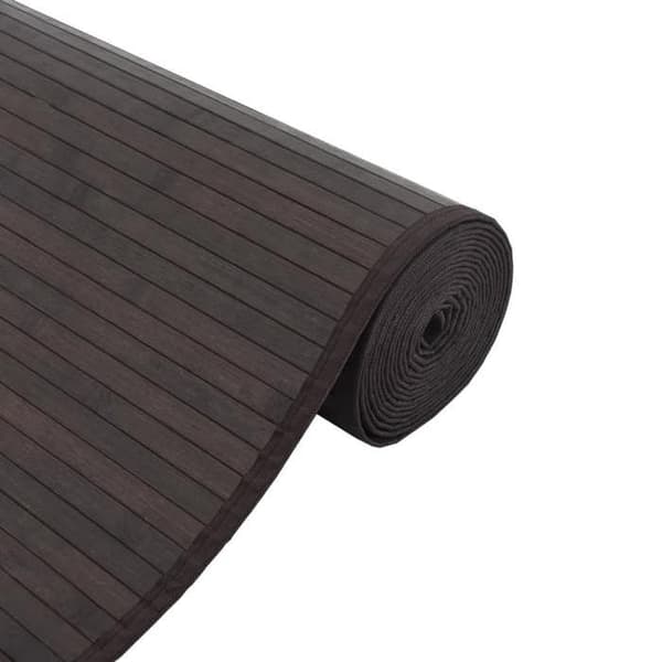 vidaXL Mörkbrun rektangulär matta 60x200 cm bambu, vardagsrumsmatta, köksmatta, rektangulär matta, matta av 376839