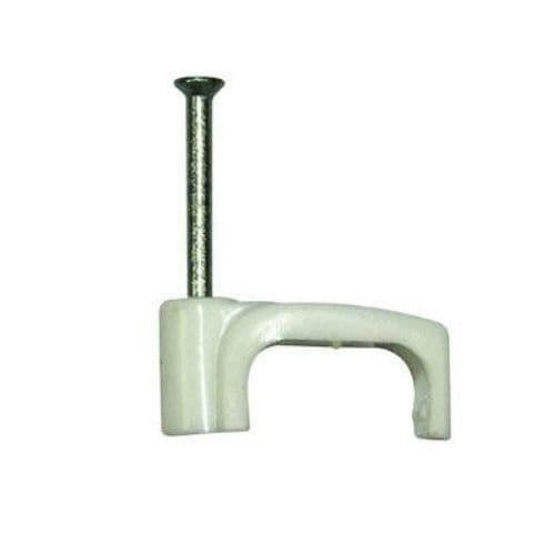 Bulk Hardware TM 100-pack 2,5 mm Dual Ground Flat Kabelklämmor Vit - BH02263