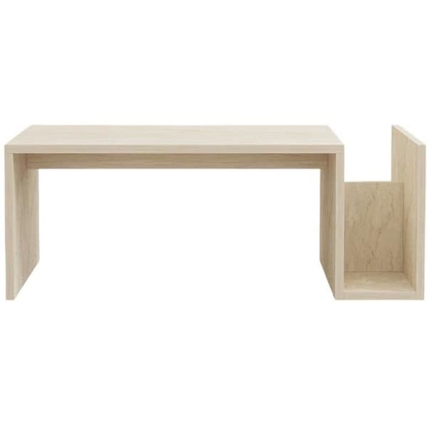 Soffbord - MEMO - Rektangulär - Travertin marmorlook - 86,8 x 32,4 x 50 cm
