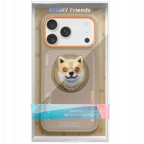 Skyddsskal - iPhone 17 Pro - Cool Dog-mönster - Beige - Hårdplast