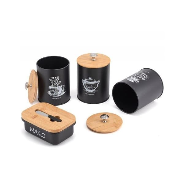 Set med redskap - Elitehoff E-6057 - 3 köksbehållare - Smörburk - Komplett set