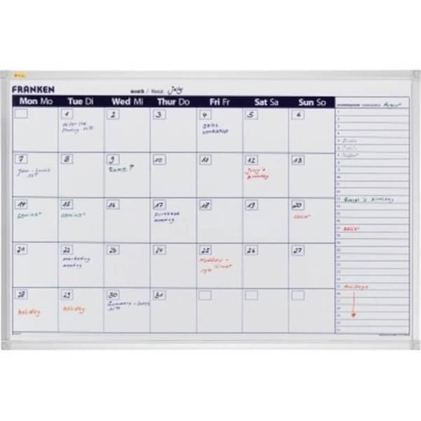 Franken VO-7 Månadskalender vit Magnetisk 98 cm x 96 cm