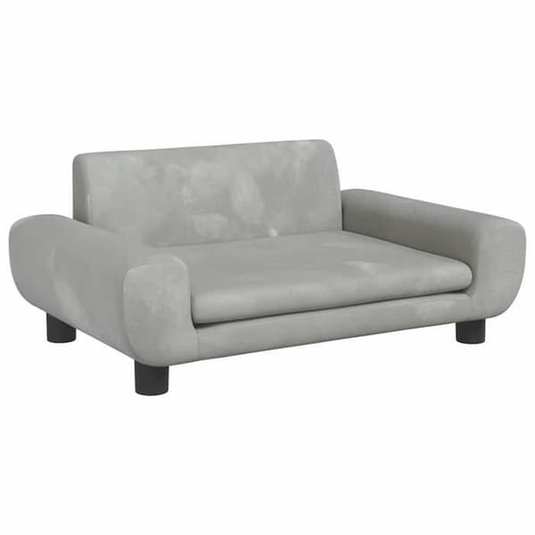 vidaXL Barnsoffa Ljusgrå 70x45x33 cm Sammet, Minisoffa, Minisoffa Stol, Mini Barnsoffa, Soffa 3196387