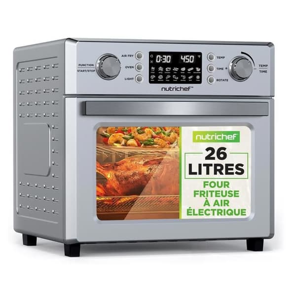 Luftfritös - NUTRICHEF - 26 L - 1700 W - 10 program - 360° varmluft