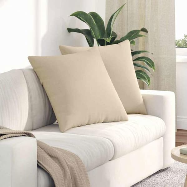 Coussin Vidaxl Soffkuddar 2 st Crème 80 x 80 cm tyg