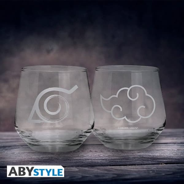 Verres - Naruto Shippuden - Konoha & Akatsuki - Multikolor - Set med 2 stycken - Flat glas