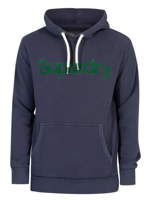 Klassisk Huvtröja Med Core Logotyp - Superdry - Herr - Blå