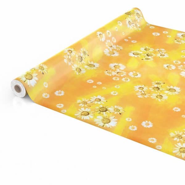 Duk - ANRO - E11610-OV200 - Gul - Blommor - Oval 200x140 cm
