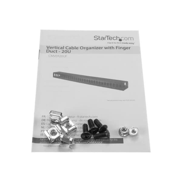 STARTECH 36" Rack Mount 0U Kabelhantering Panel - 20U Höjd - Stål