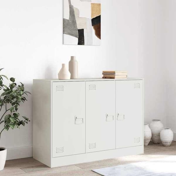 vidaXL Buffé vit 99x39x73 cm stål 841726