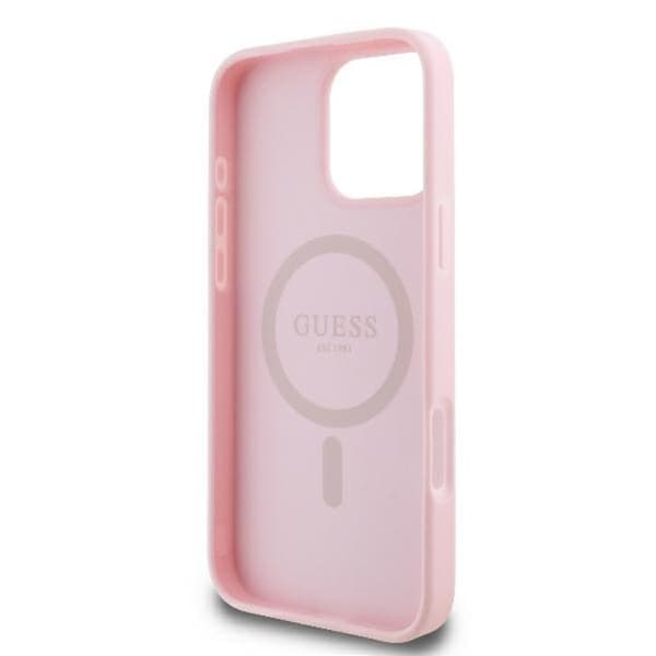 Coque för iPhone 16 Pro - Guess Peony Script MagSafe (GUHMP16LPGPGPYSP) - Rosa